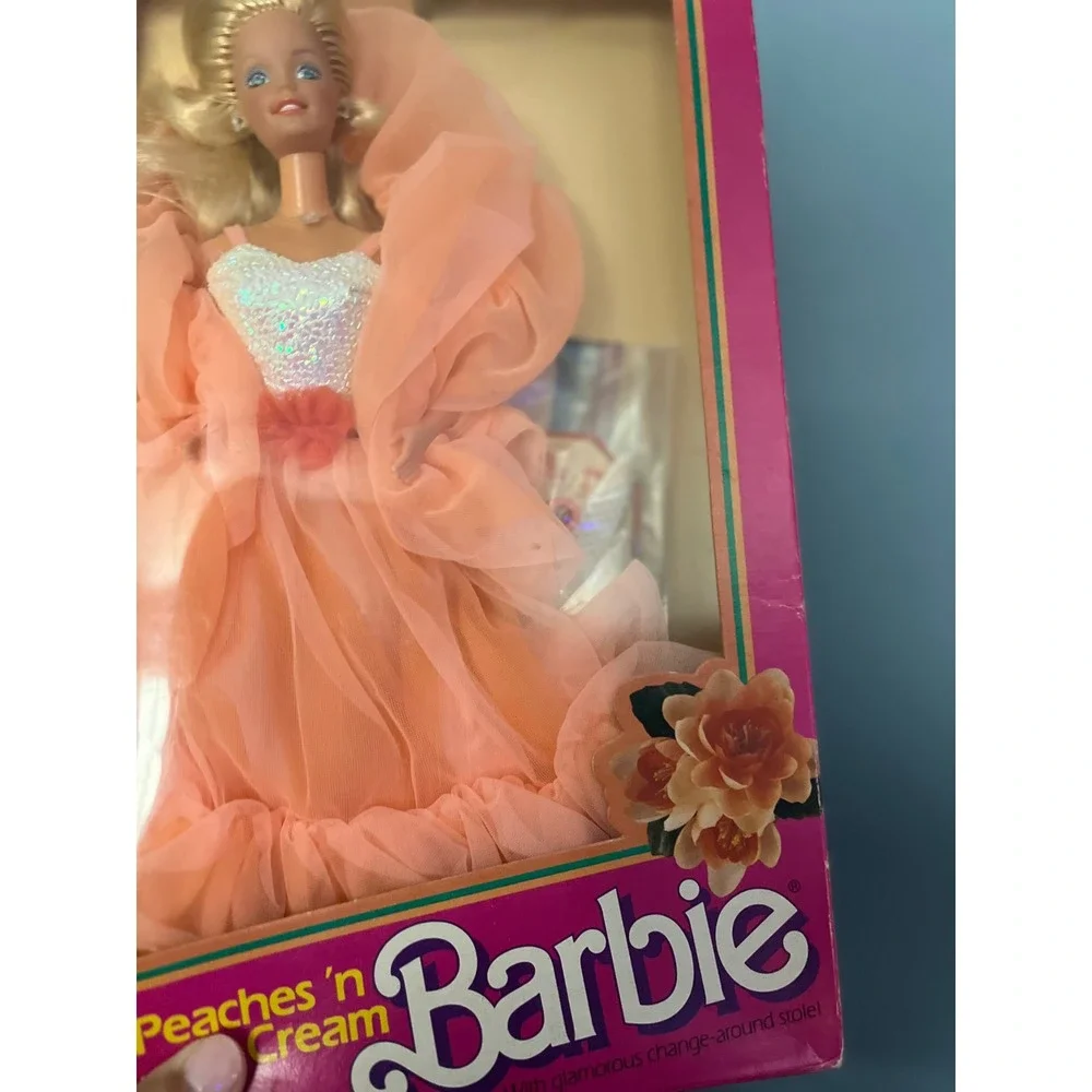 Vintage 1984 Peaches n Cream Barbie Doll Mattel 7926 Peach Gown Original Box